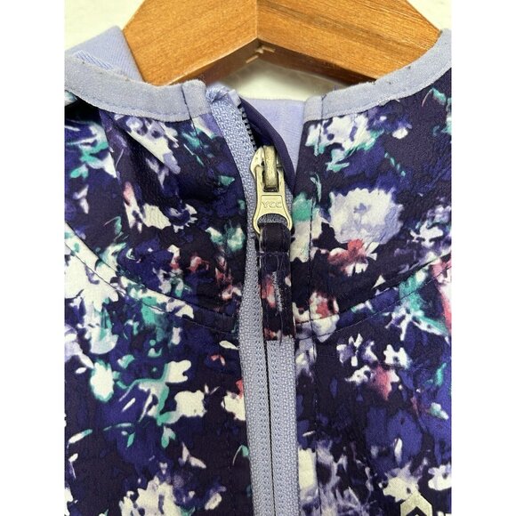 Free Country Jacket Girls Size XL 10-12  Purple & Multicolor Floral Hooded Zip - Picture 9 of 10